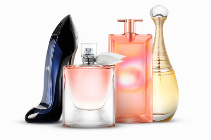 1-ET FIZESS, 4-ET KAPJ! Exkluzív prémium női parfümök szettje: Good Girl, La Vie Est Belle, Lancôme Idôle és J'adore (Eau de Parfum, mindegyik 100 ml)